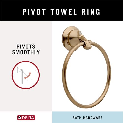 Delta Faucet 79444-CZ Linden Towel Ring Champagne Bronze Space-Saving Durable and Stylish for Contemporary Bathrooms