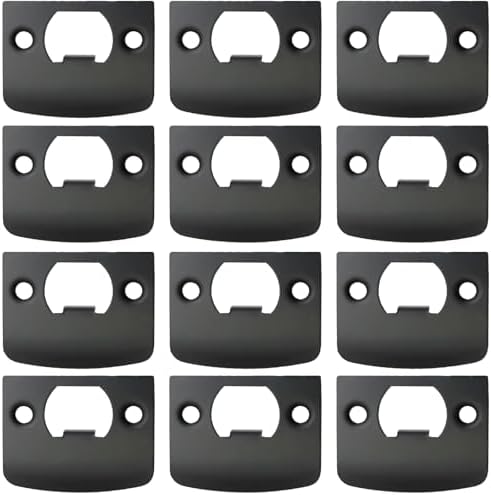 EATAKWARD Door Strike Plate Set 12PCS - Black Stainless Steel Deadbolt Reinforcement Kit