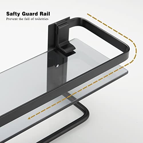 VOLPONE Black Tempered Glass Shelves