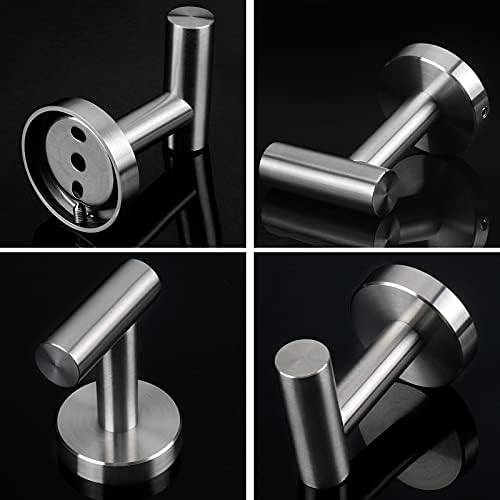 Stainless Steel Towel Hook 4-Pack - Brushed Nickel - Heavy Duty - Modern Style