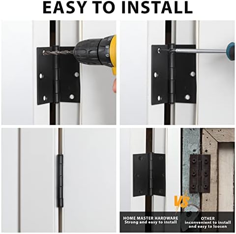 3 Pack Matte Black Door Hinge 35x35 InTool Home Master
