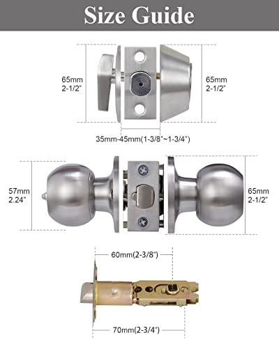2 Sets All Keyed Same Entry Door Knob and Single Cylinder Deadbolt Combo Set