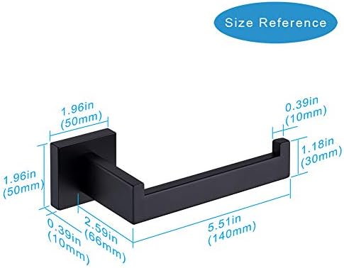 TASTOS Heavy-Duty Stainless Steel Toilet Paper Holder Matte Black