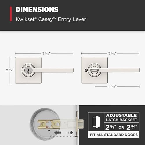 Kwikset Casey Entry Door Handle Smart Secure Easy to Install Perfect for Front Entrance Bedrooms