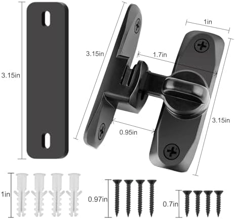 VEAPIZ 2 in 1 Barn Door Lock for 90180 Degree Flips