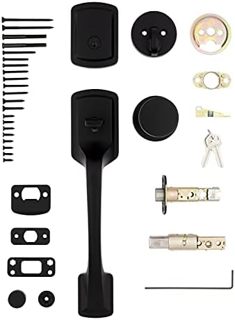 Kwikset Prague Front Door Lock Handle and Deadbolt Set