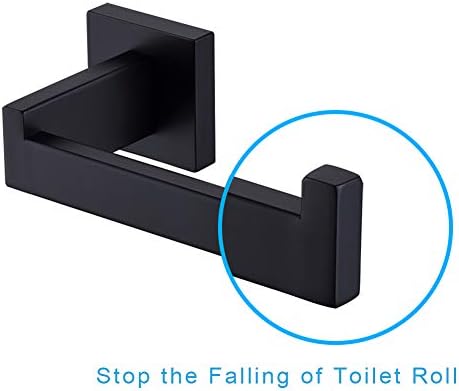 TASTOS Heavy-Duty Stainless Steel Toilet Paper Holder Matte Black