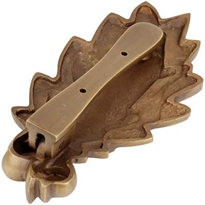 Antique Brass Oak Leaf Front Door Knockers with Mounting Hardware - Heavy Duty Door Hardware