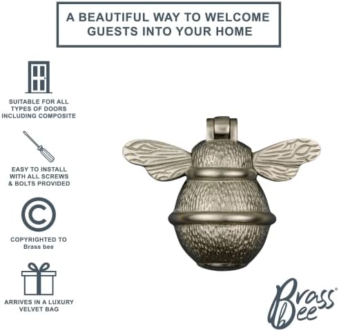 Bee Door Knocker Polished Brass Home Accent