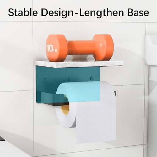 Gypie Marble Toilet Paper Holder with Extendable Base for Bathroom