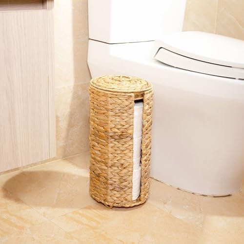Stylish Wicker Toilet Paper Stand with Lid