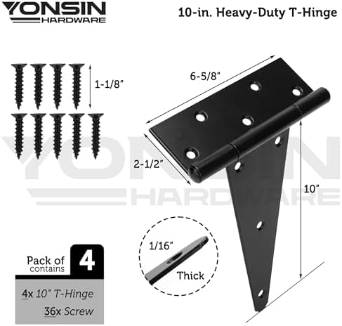 10 T-Strap Shed Door Hinges