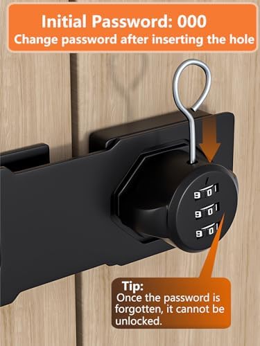 Bifold Door Lock with 3-Digit Password Keyless Design for Cabinets