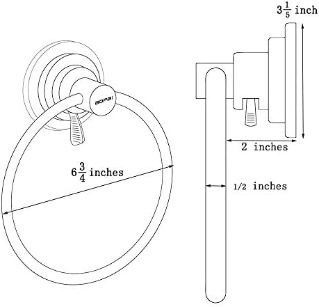No Drill No ScrewsStrong suction cup towel holder for bathroom Premium Chrome finish