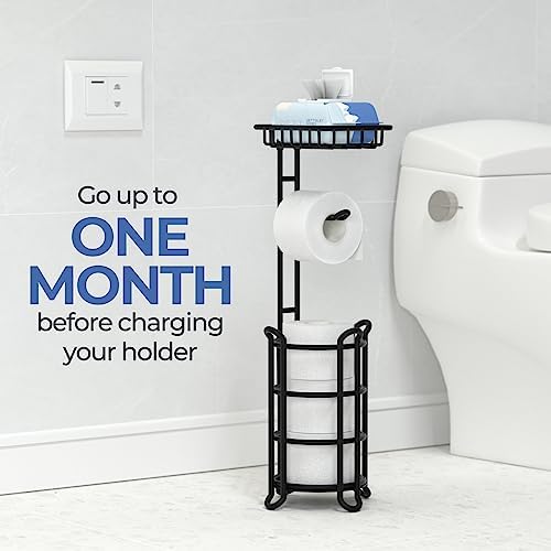 TreeLen Toilet Paper Holder Stand - Space-Saving Rustproof for Bathroom Storage