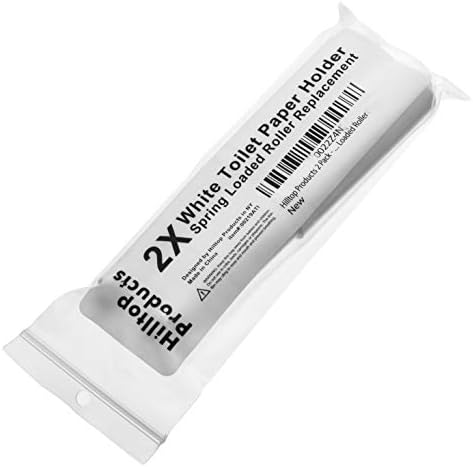 Hilltop Products 2 Pack White Toilet Paper Holder Spring Loaded Durable for Home Use