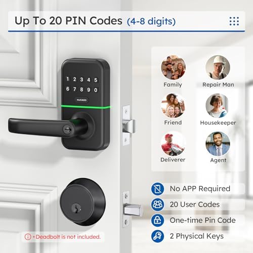 Smart Door Handle Lock with Keypad Kucacci Keyless Entry Door Lock
