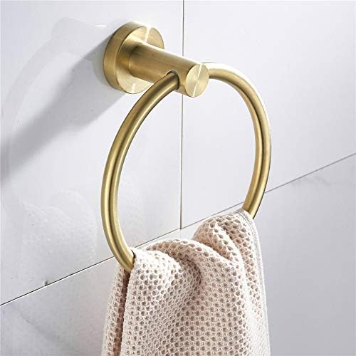 Toilet Paper Holder Set Gold Brushed Stainless Steel Wall-Mounted 2-Piece