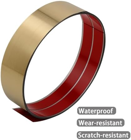 Coengwui Peel and Stick Stainless Steel Kick Plate Anti-Scratch Door Protection 98ft x 39in Brushed Gold