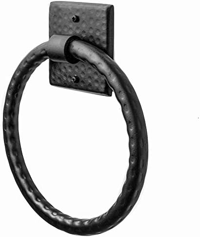 Hand-Hammered Rustic Round Towel Ring Holder - Wall-Mounted Aluminum Towel Ring