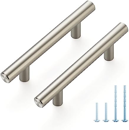 JOY DECOR 30-Pack 5-Inch Cabinet Pulls with 3Inch Hole Center Stainless Steel Kitchen Cabinet Handles