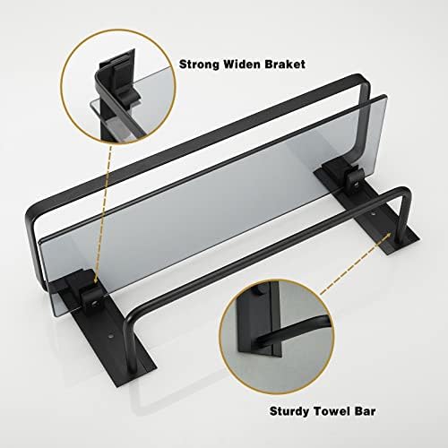 VOLPONE Black Tempered Glass Shelves