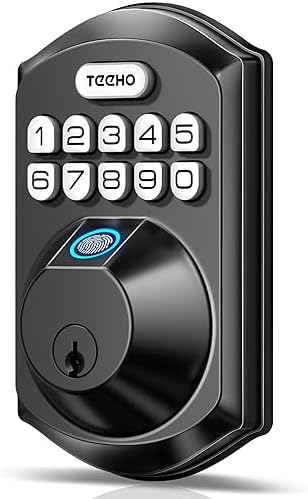 Fingerprint Door Lock with Keyless Entry - Easy Setup Matte Black