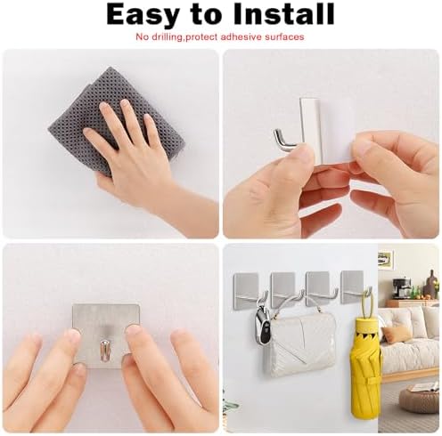 Livabber Adhesive Towel Hook Set 304 Stainless Steel