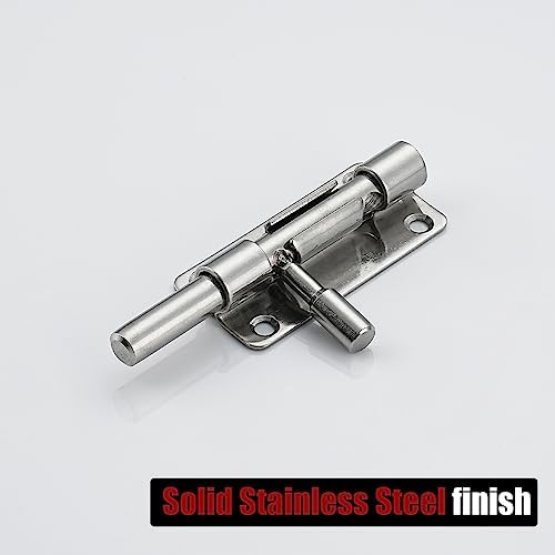 JQK 4-Inch 304 Stainless Steel Door Latch Secure Durable
