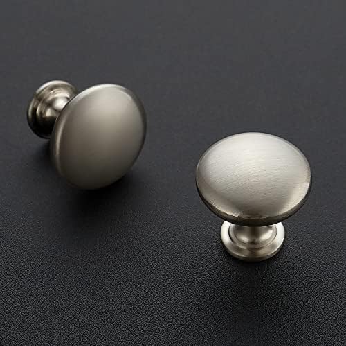 Ravinte 30-Pk Brushed Nickel Round Zinc Cabinet knobs for Kitchen Bathroom