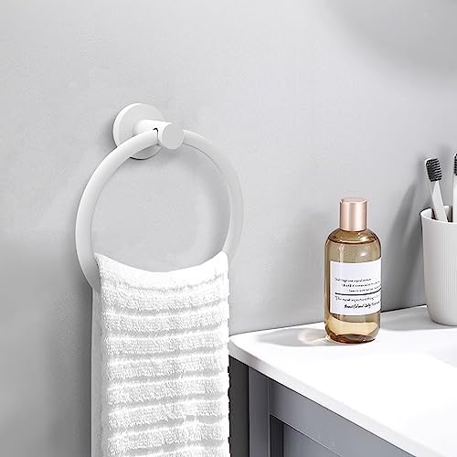 Stainless Steel White Towel Ring for Bathroom