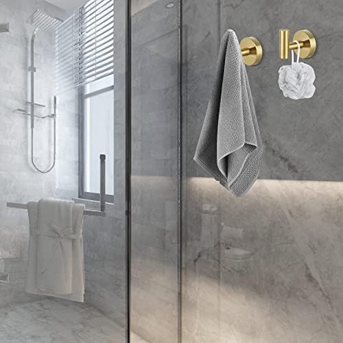 Homagic Stainless Steel Towel and Robe Hook Set with Gold Finish 4 Pack