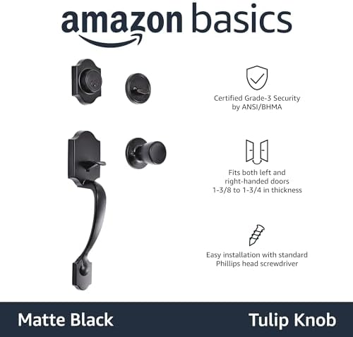 Secure with Tulip Knob Matte Black