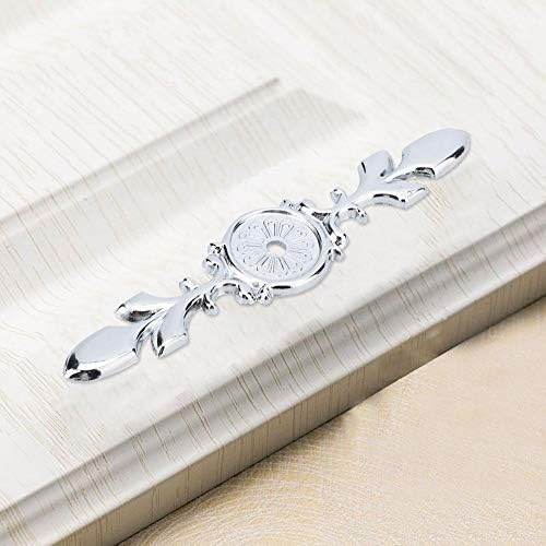 10Pcs Retro Zinc Alloy Cabinet Handle Back Plate Silver