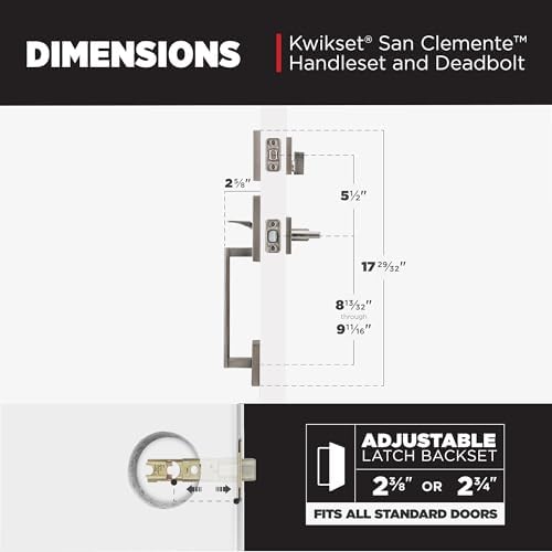 Kwikset San Clemente Front Door Lock Handle Deadbolt Set with SmartKey Security