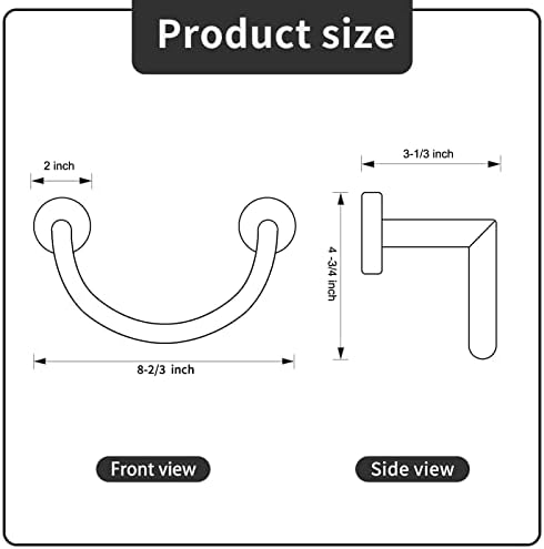 HouseAid - Stainless Steel Towel Holder Modern Bathroom Towel Ring for Hand Face Removal Wall-Mounted Matte Black