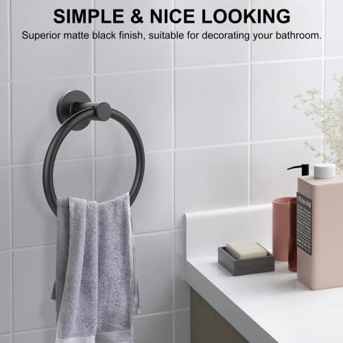 SetSail 304 Stainless Steel Towel Holder - Matte Black 2-Pack