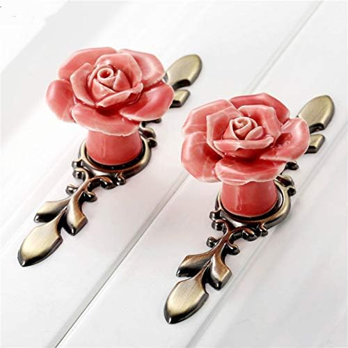 Elegant Rose Cabinet Knobs with Bronze Backplate