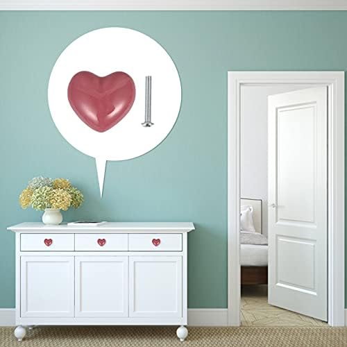Kisangel 10PCS Pink Heart-Shaped Crystal Cabinet Drawer Pulls