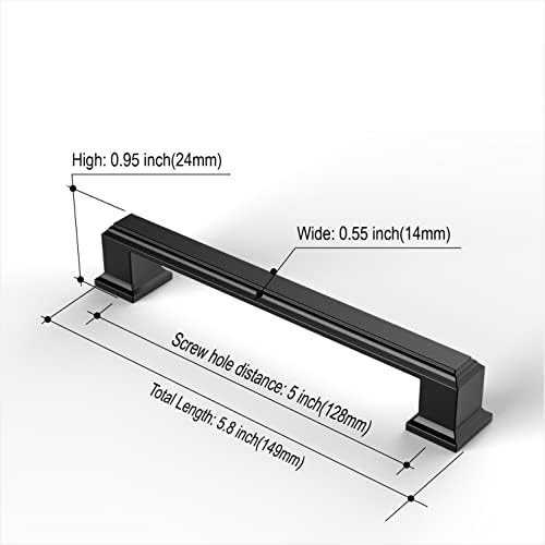 High-Quality Kitchen Cabinet Pulls 10-Piece Set with Matte Black 5 Hole Centers for kitchens and cabinets