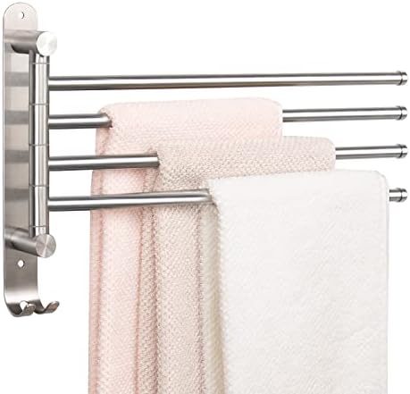 NearMoon 4-Arm Swivel Towel Rack Rust-Proof Stainless Steel Towel Bar