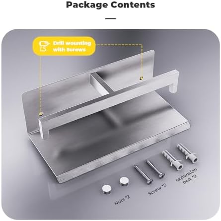 Double Toilet Paper Holder with Shelf FreshGlow Large Tissue Holder