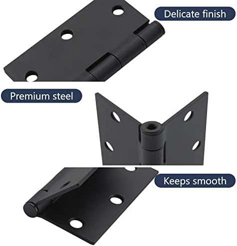 3 Pack Matte Black Door Hinge 35x35 InTool Home Master