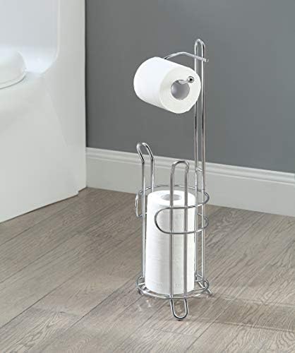 SunnyPoint Bathroom Toilet Tissue Holder Storage Stand Chrome
