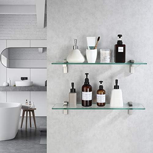 KES Space-Saving Tempered Glass Shelves for Bathroom