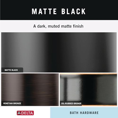 Delta Faucet Towel Ring Matte Black Durable Dimensions
