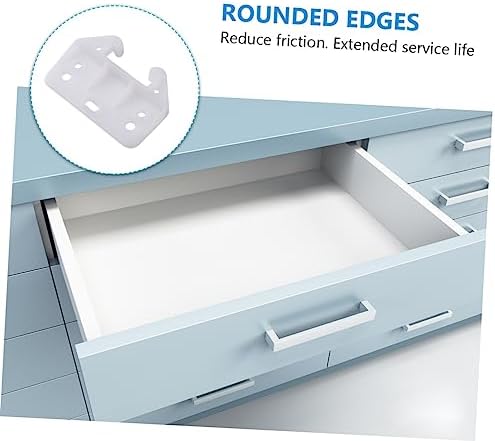 Jojofuny 100pcs White Drawer Track Guide Kit for Cabinet Hardware