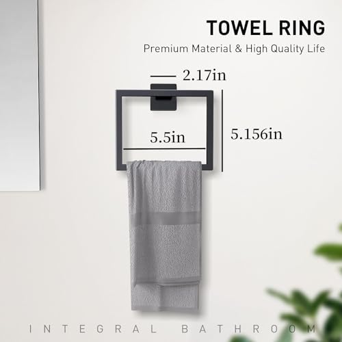 10-Piece Matte Black Bathroom Accessories Set Stainless Steel Towel Bar Set