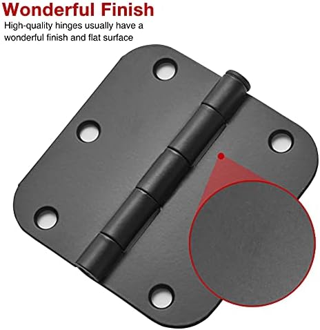 30-Piece Black Door Hinges with 58 Radius