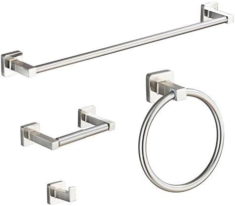 Adjustable Brushed Nickel Towel Bar Set 4 Pieces